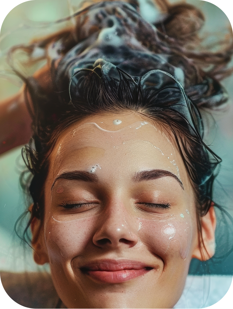 Client receiving skin treatment